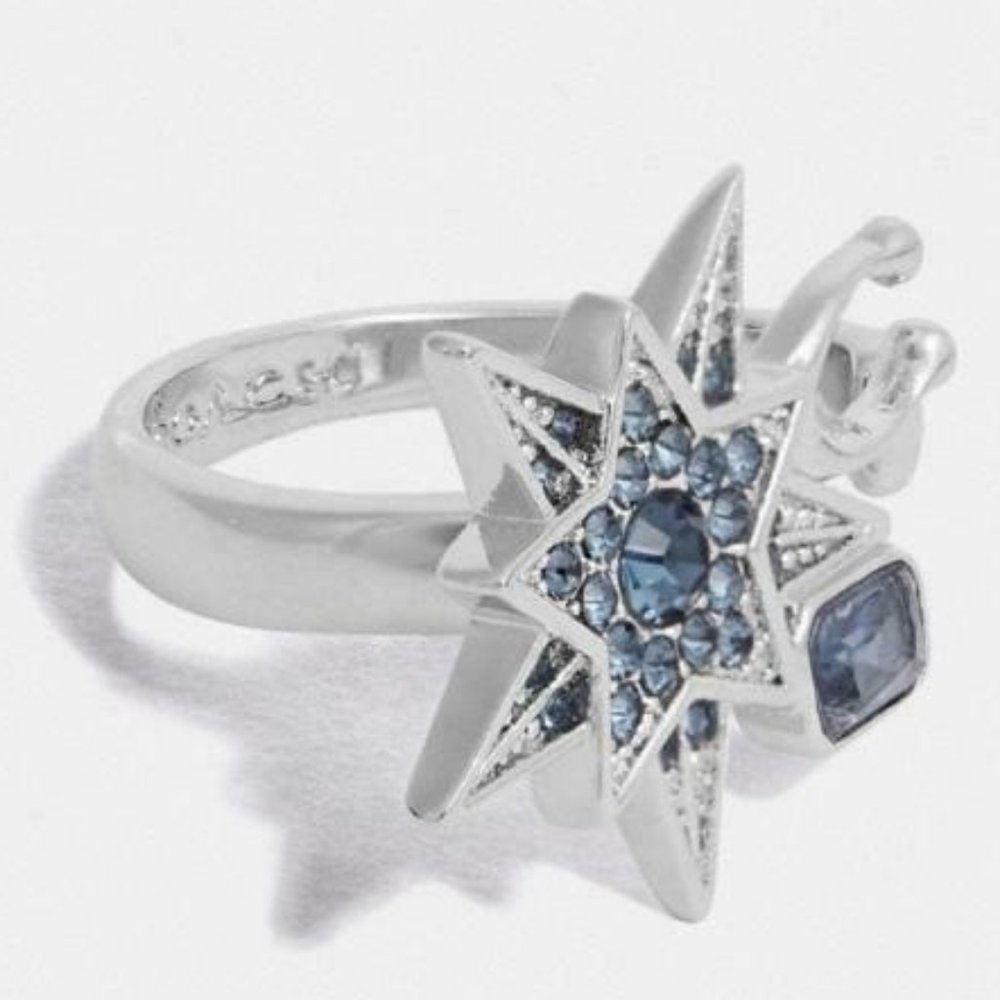 🔥MOVING SALE🔥NEW COACH Swarovski Blue Star Ring